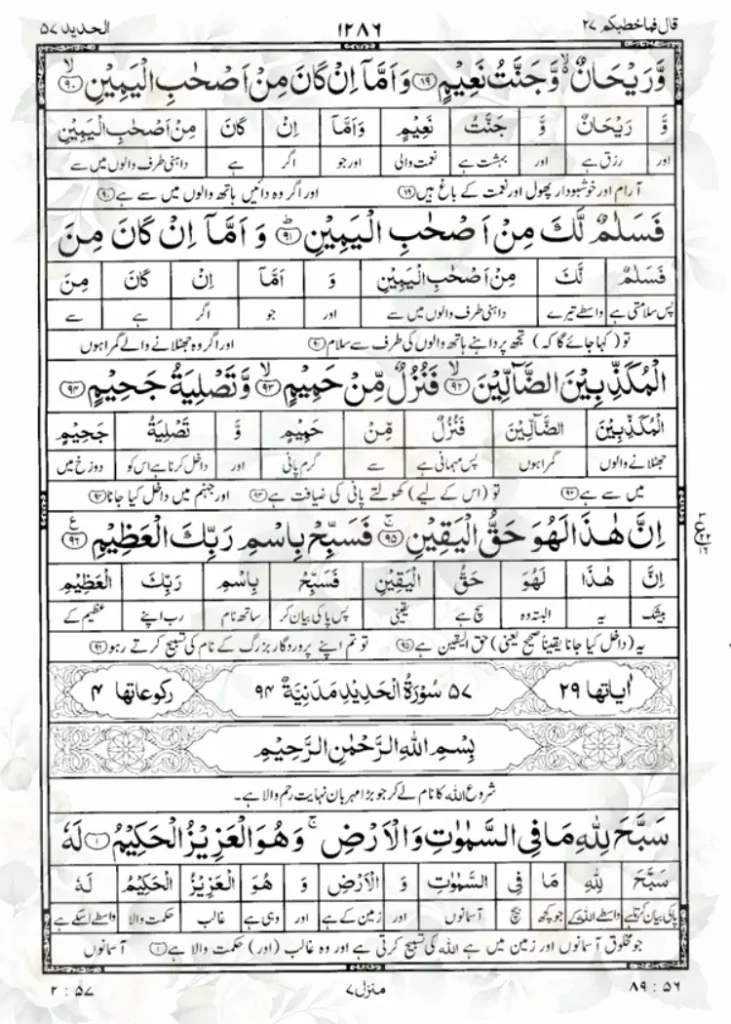 Surah Al Waqiah with Urdu Translation Page no. 9