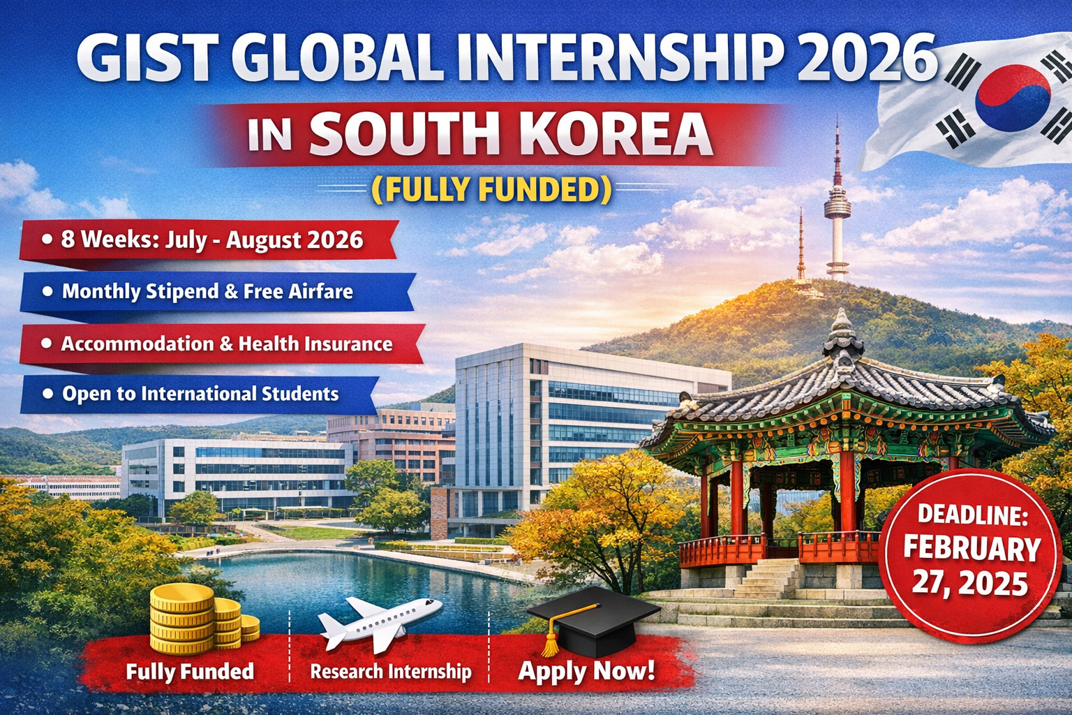 GIST Global Internship Fully Funded in South Korea
